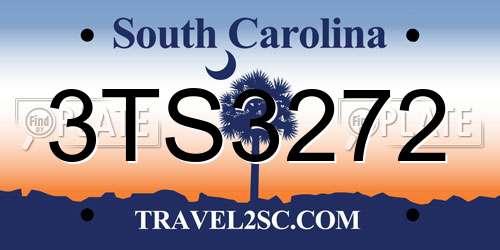 3TS3272 South Carolina License Plate