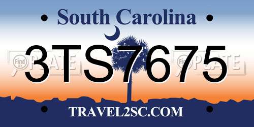 3TS7675 South Carolina License Plate