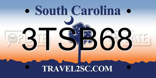 3TSB68 South Carolina License Plate