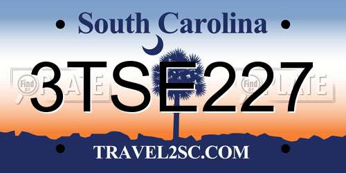 3TSE227 South Carolina License Plate