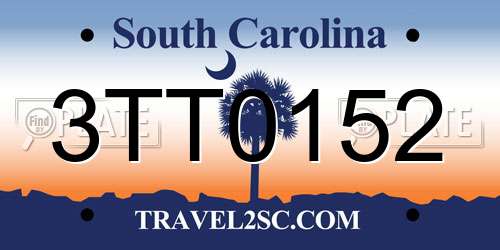 3TT0152 South Carolina License Plate