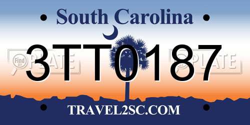 3TT0187 South Carolina License Plate