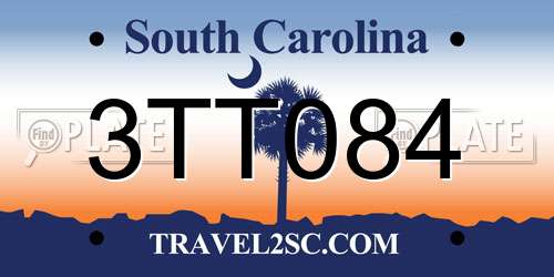 3TT084 South Carolina License Plate