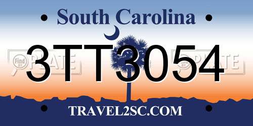 3TT3054 South Carolina License Plate