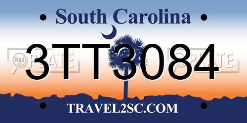 3TT3084 South Carolina License Plate