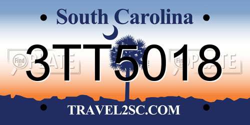 3TT5018 South Carolina License Plate