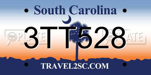 3TT528 South Carolina License Plate