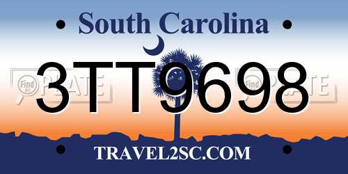 3TT9698 South Carolina License Plate