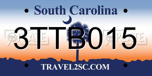 3TTB015 South Carolina License Plate