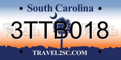 3TTB018 South Carolina License Plate
