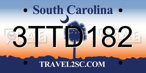 3TTD182 South Carolina License Plate
