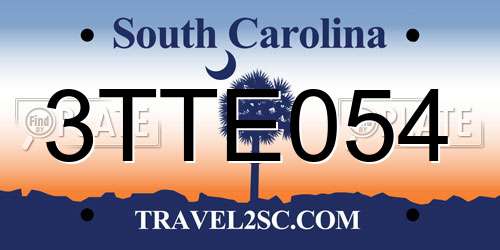 3TTE054 South Carolina License Plate