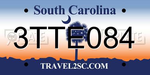 3TTE084 South Carolina License Plate