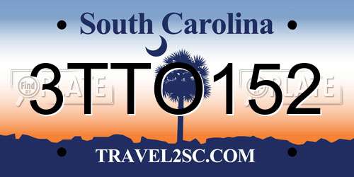 3TTO152 South Carolina License Plate