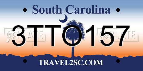3TTO157 South Carolina License Plate