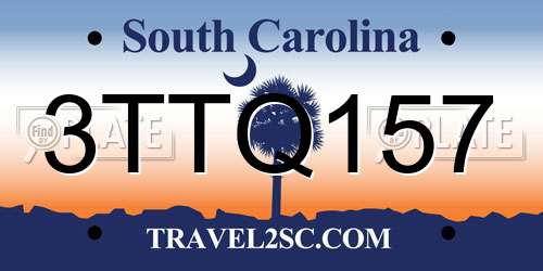 3TTQ157 South Carolina License Plate