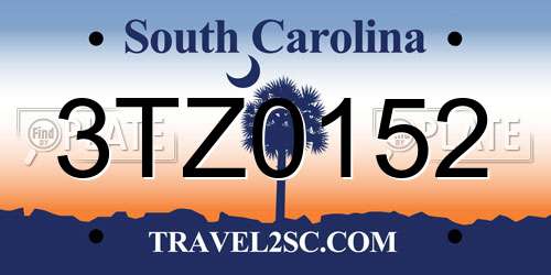 3TZ0152 South Carolina License Plate