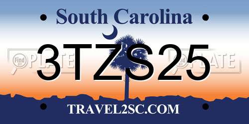 3TZS25 South Carolina License Plate