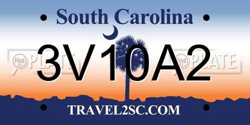3V10A2 South Carolina License Plate
