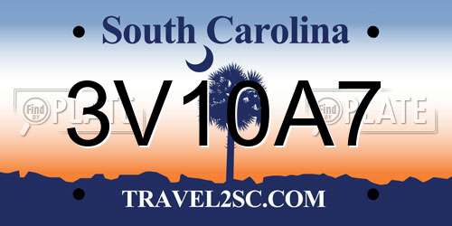 3V10A7 South Carolina License Plate