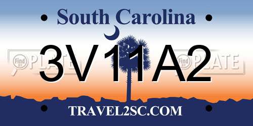 3V11A2 South Carolina License Plate