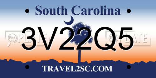 3V22Q5 South Carolina License Plate