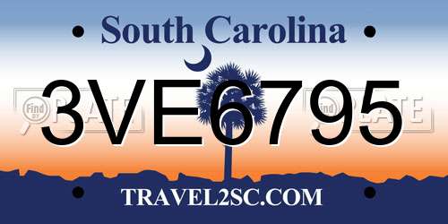 3VE6795 South Carolina License Plate