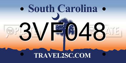 3VF048 South Carolina License Plate
