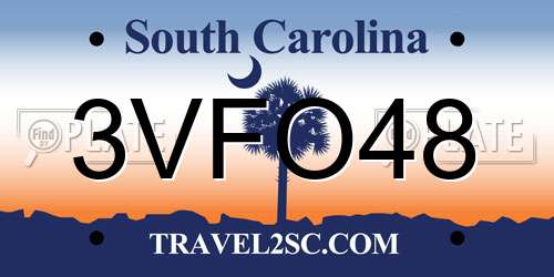 3VFO48 South Carolina License Plate