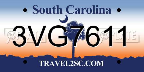 3VG7611 South Carolina License Plate