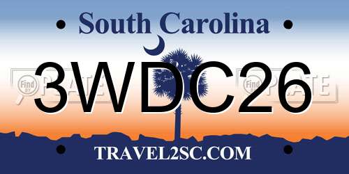 3WDC26 South Carolina License Plate