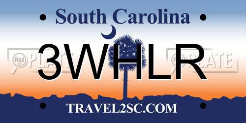3WHLR South Carolina License Plate