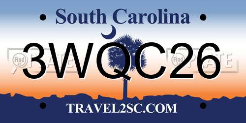 3WQC26 South Carolina License Plate