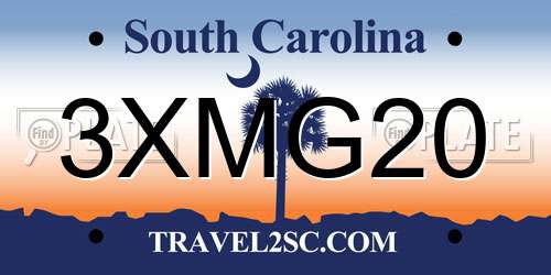 3XMG20 South Carolina License Plate