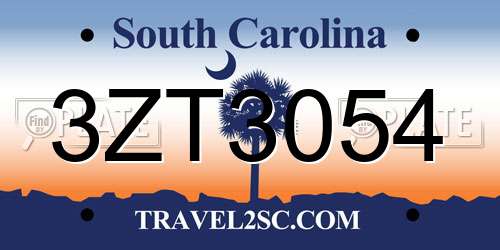 3ZT3054 South Carolina License Plate