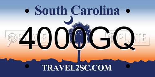 4000GQ South Carolina License Plate
