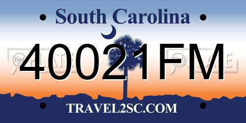 40021FM South Carolina License Plate