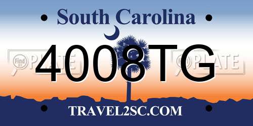 4008TG South Carolina License Plate