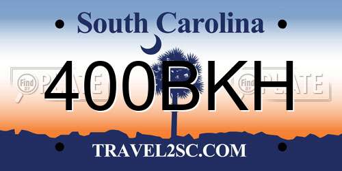400BKH South Carolina License Plate
