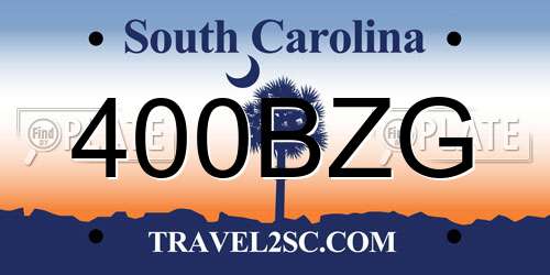 400BZG South Carolina License Plate