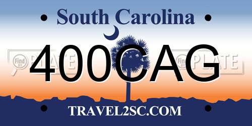 400CAG South Carolina License Plate