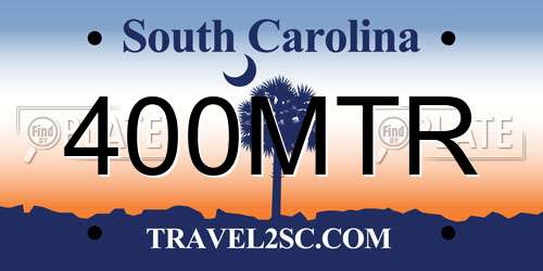 400MTR South Carolina License Plate