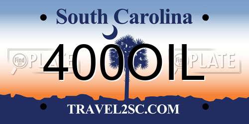 400OIL South Carolina License Plate