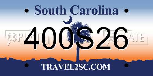 400S26 South Carolina License Plate