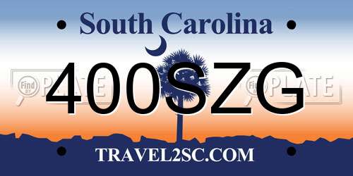400SZG South Carolina License Plate