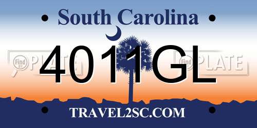 4011GL South Carolina License Plate