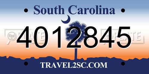 4012845 South Carolina License Plate