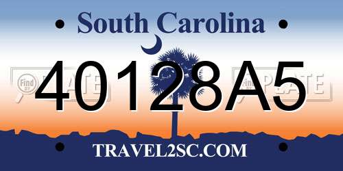 40128A5 South Carolina License Plate