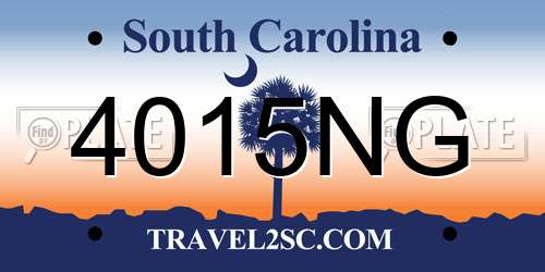 4015NG South Carolina License Plate