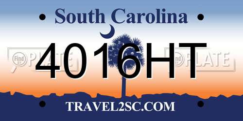 4016HT South Carolina License Plate